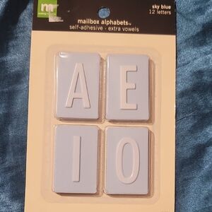 Sky Blue Self-Adhesive Mailbox Alphabets by